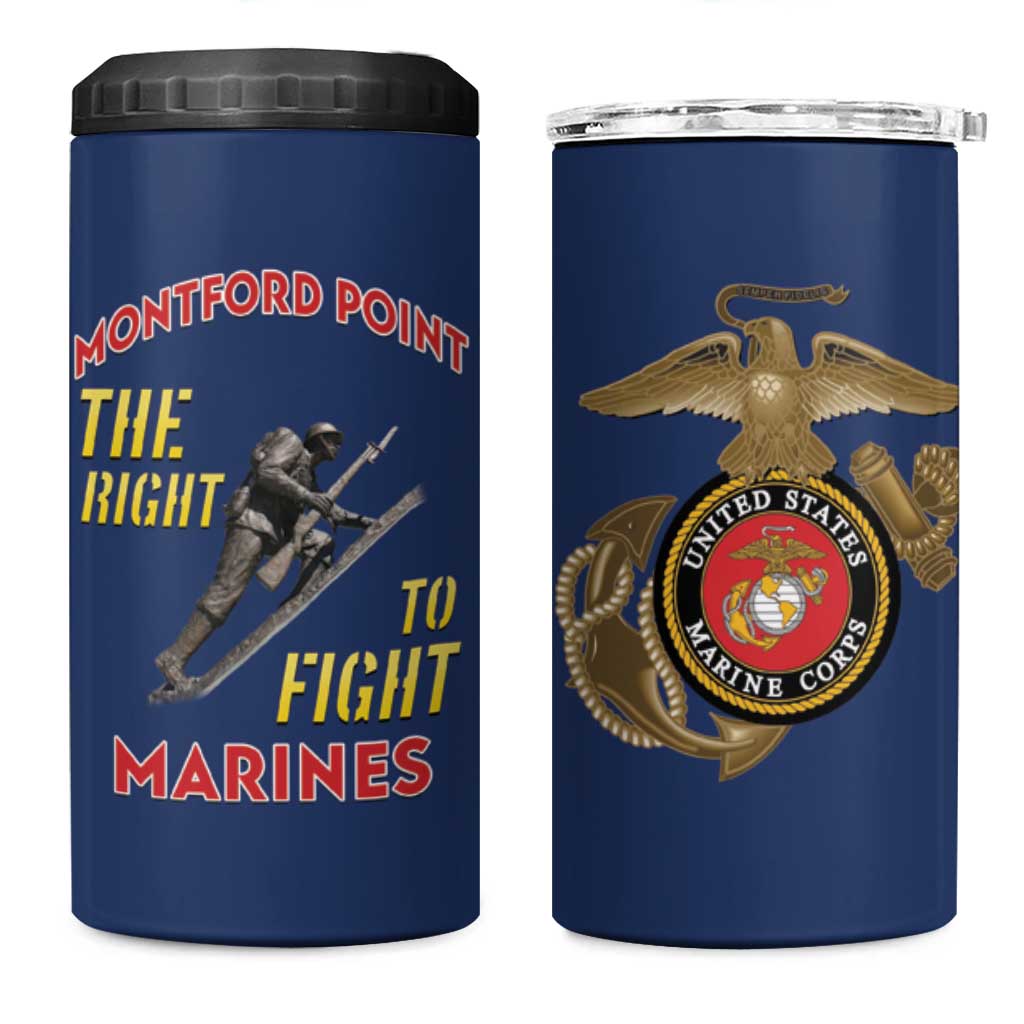 Montford Point Marines 4 in 1 Can Cooler Tumbler The Right To Fight - Blue - Wonder Print Shop