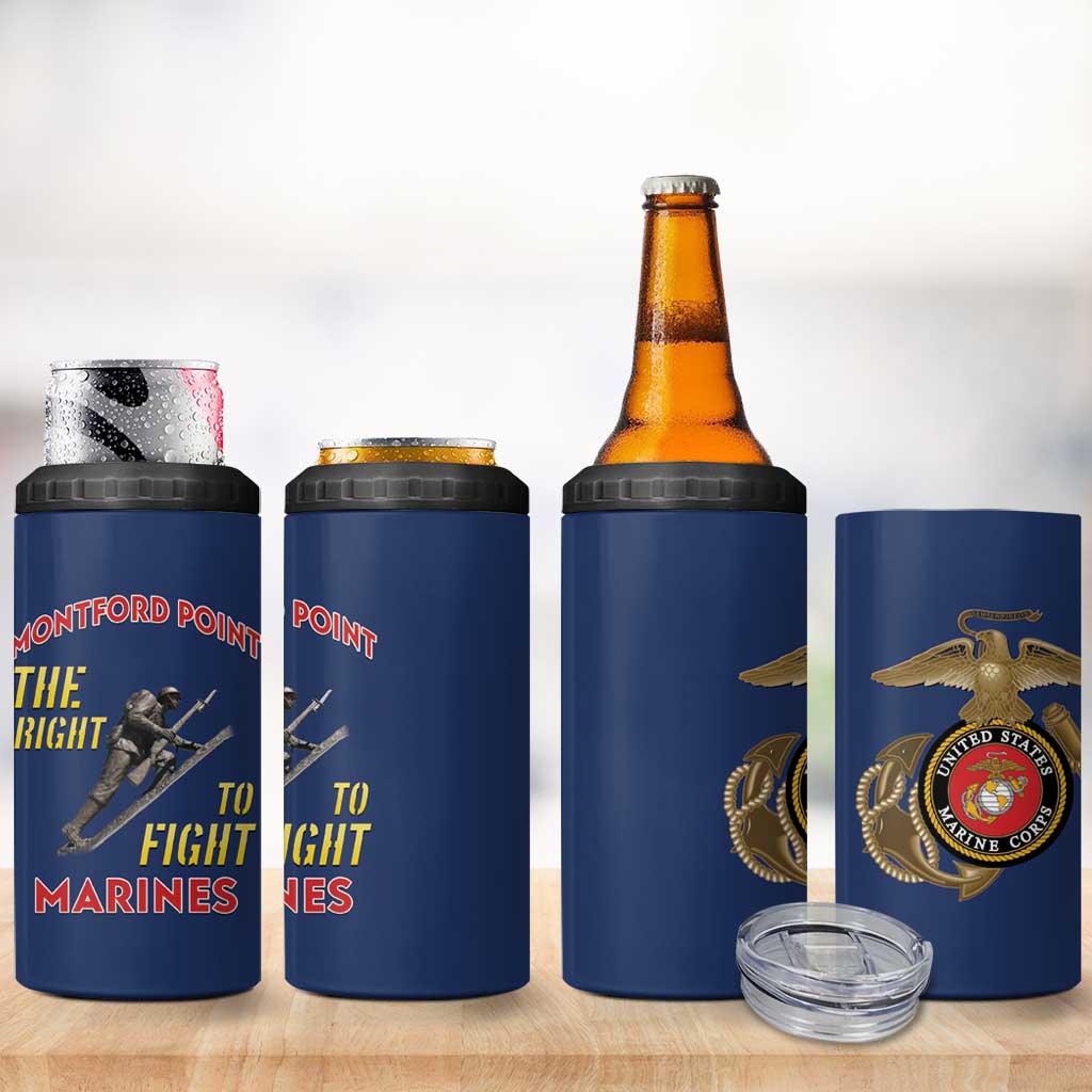 Montford Point Marines 4 in 1 Can Cooler Tumbler The Right To Fight - Blue - Wonder Print Shop