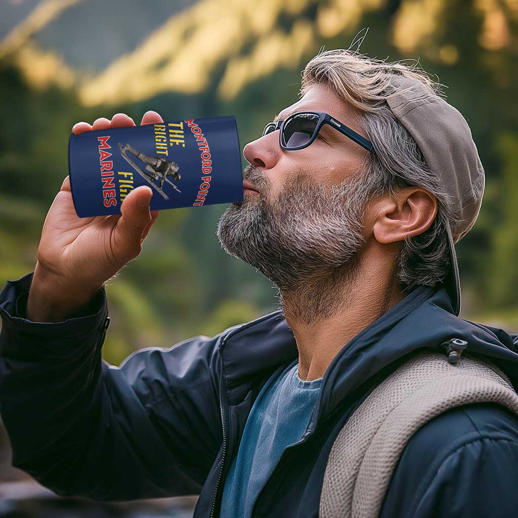 Montford Point Marines 4 in 1 Can Cooler Tumbler The Right To Fight - Blue - Wonder Print Shop