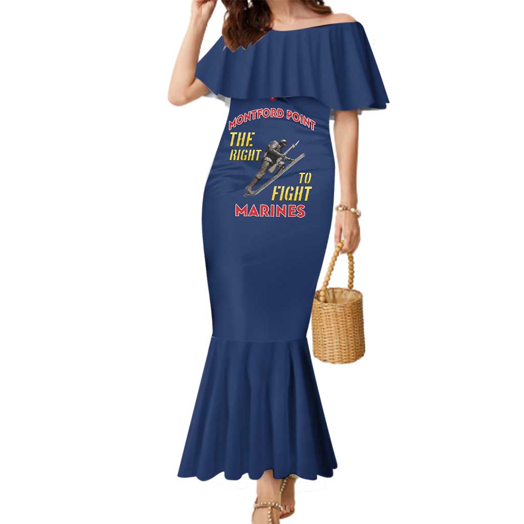 Montford Point Marines Family Matching Mermaid Dress and Hawaiian Shirt The Right To Fight - Blue - Wonder Print Shop