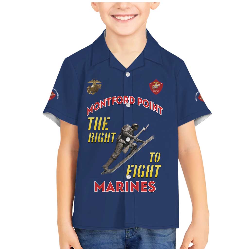 Montford Point Marines Family Matching Mermaid Dress and Hawaiian Shirt The Right To Fight - Blue - Wonder Print Shop