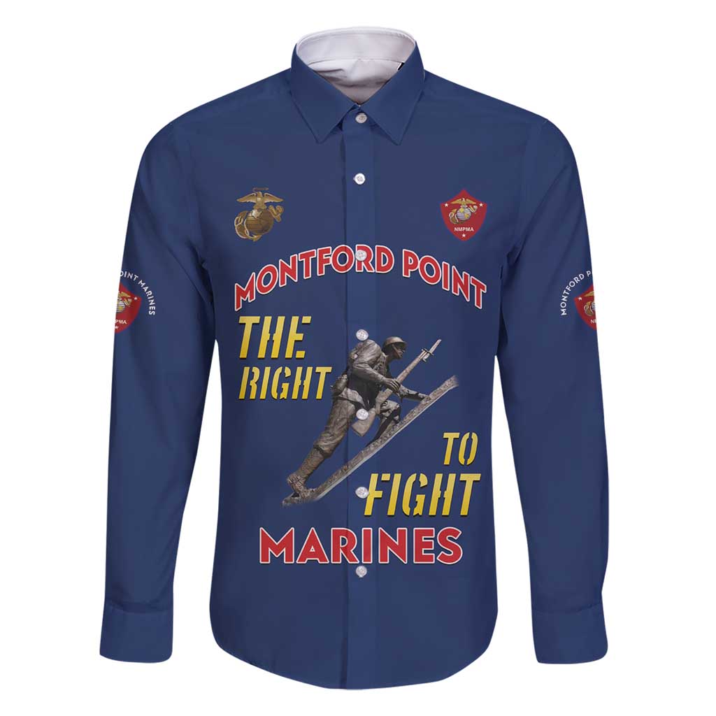 Montford Point Marines Family Matching Off Shoulder Maxi Dress and Hawaiian Shirt The Right To Fight - Blue - Wonder Print Shop