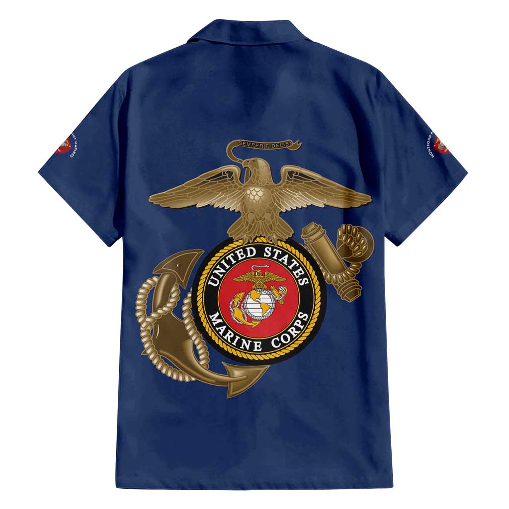 Montford Point Marines Family Matching Off Shoulder Short Dress and Hawaiian Shirt The Right To Fight - Blue - Wonder Print Shop