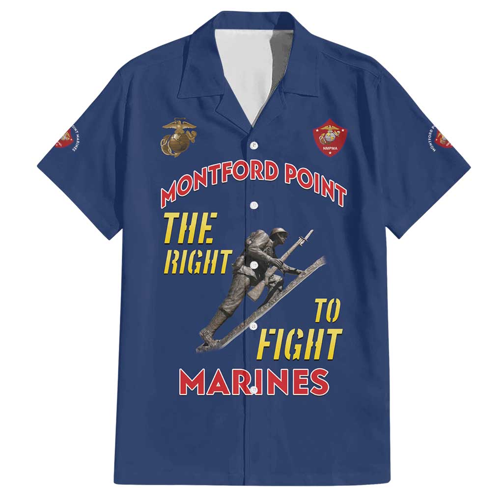 Montford Point Marines Family Matching Short Sleeve Bodycon Dress and Hawaiian Shirt The Right To Fight - Blue - Wonder Print Shop