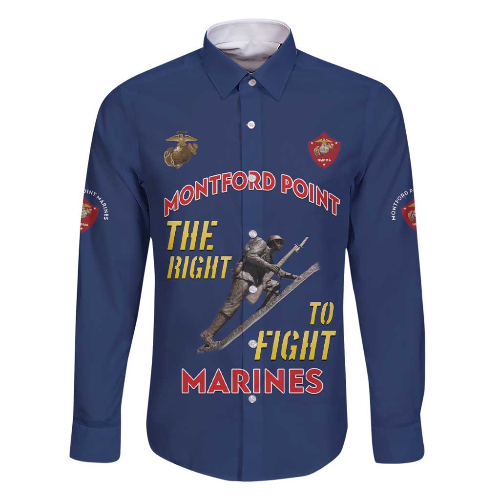 Montford Point Marines Family Matching Short Sleeve Bodycon Dress and Hawaiian Shirt The Right To Fight - Blue - Wonder Print Shop