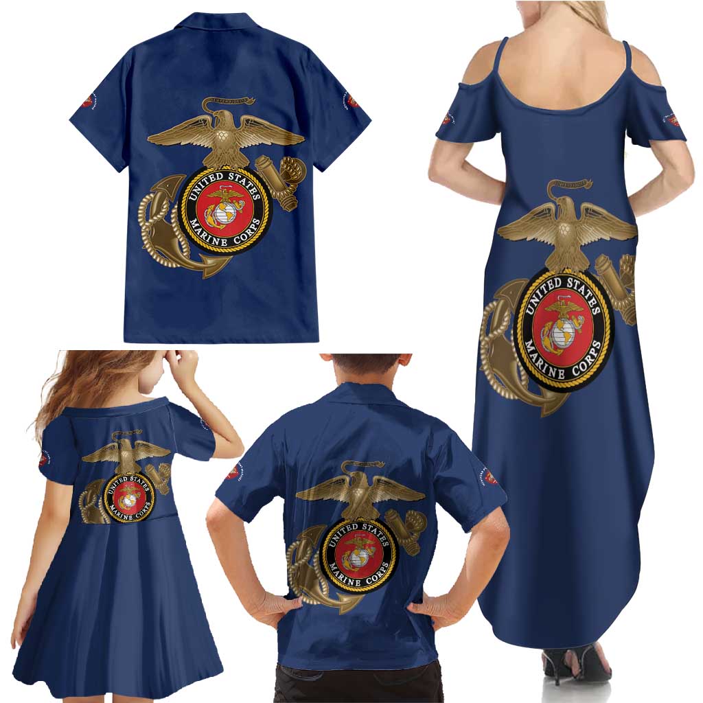 Montford Point Marines Family Matching Summer Maxi Dress and Hawaiian Shirt The Right To Fight - Blue - Wonder Print Shop