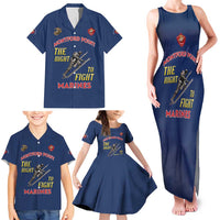 Montford Point Marines Family Matching Tank Maxi Dress and Hawaiian Shirt The Right To Fight - Blue - Wonder Print Shop