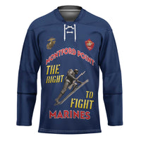 Montford Point Marines Hockey Jersey The Right To Fight - Blue - Wonder Print Shop