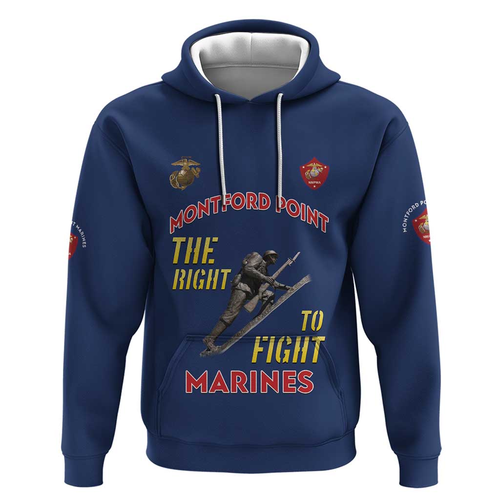 Montford Point Marines Hoodie The Right To Fight - Blue - Wonder Print Shop