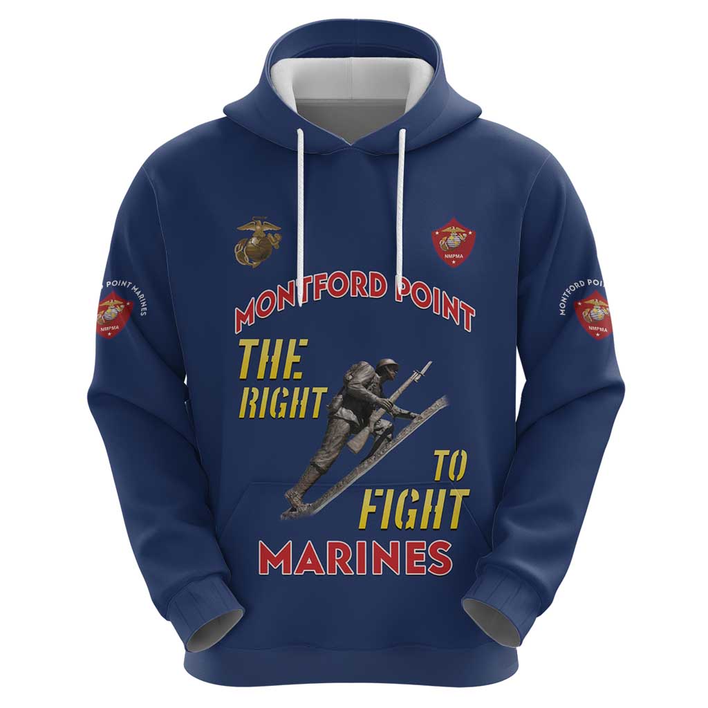 Montford Point Marines Hoodie The Right To Fight - Blue - Wonder Print Shop