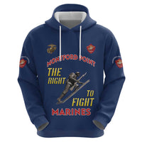 Montford Point Marines Hoodie The Right To Fight - Blue - Wonder Print Shop