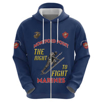 Montford Point Marines Hoodie The Right To Fight - Blue - Wonder Print Shop