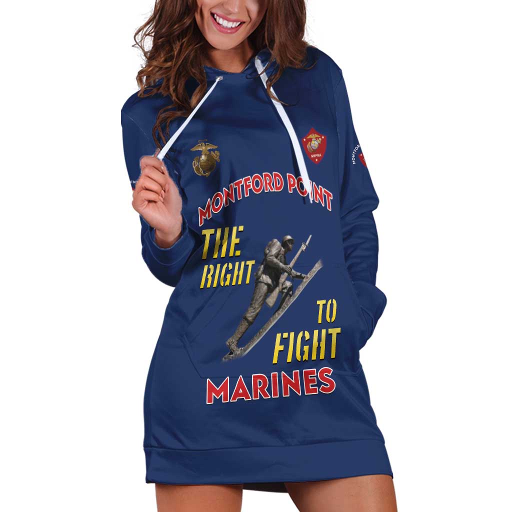Montford Point Marines Hoodie Dress The Right To Fight - Blue - Wonder Print Shop