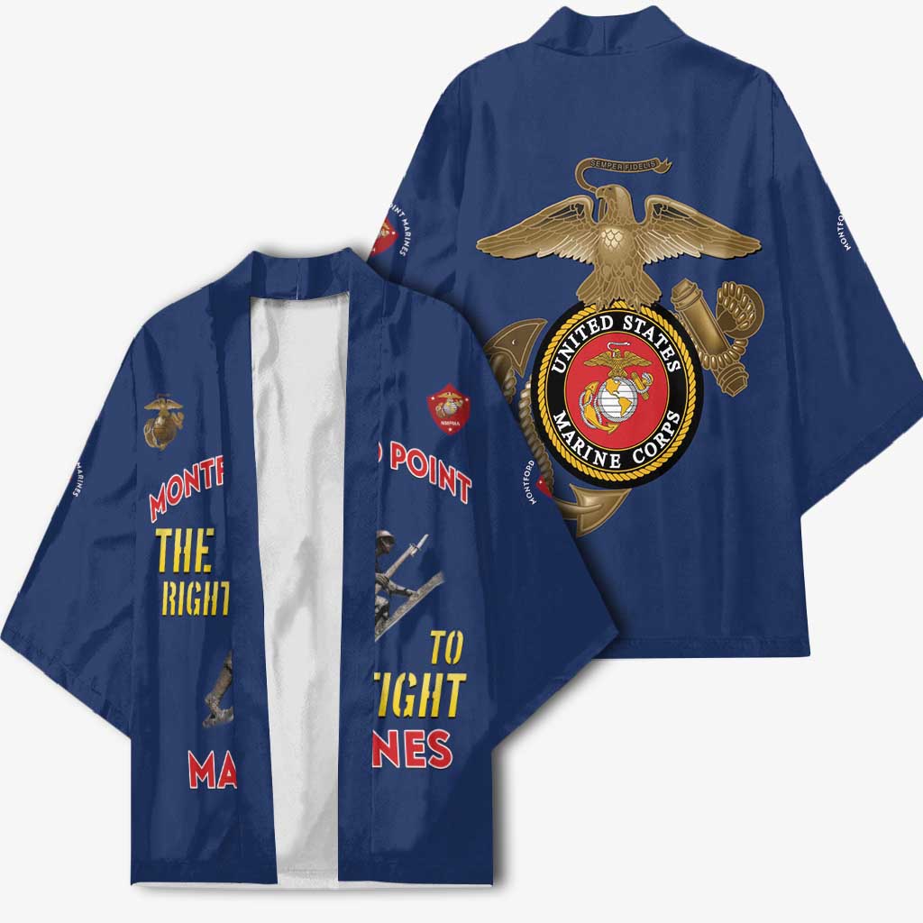 Montford Point Marines Kimono The Right To Fight - Blue - Wonder Print Shop