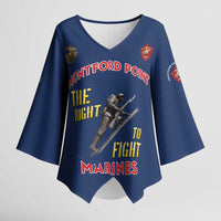 Montford Point Marines Kimono Sleeve Blouse The Right To Fight - Blue - Wonder Print Shop