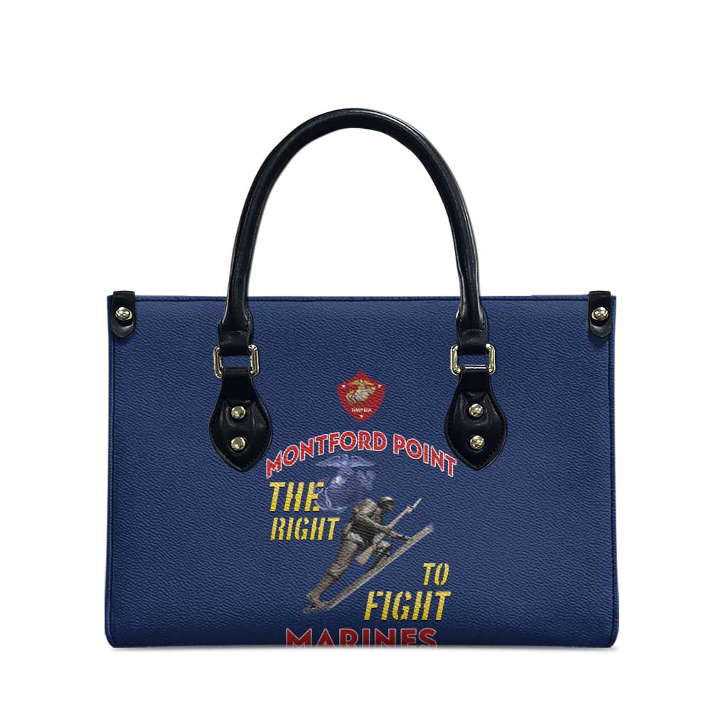 Montford Point Marines Leather Bag The Right To Fight - Blue - Wonder Print Shop