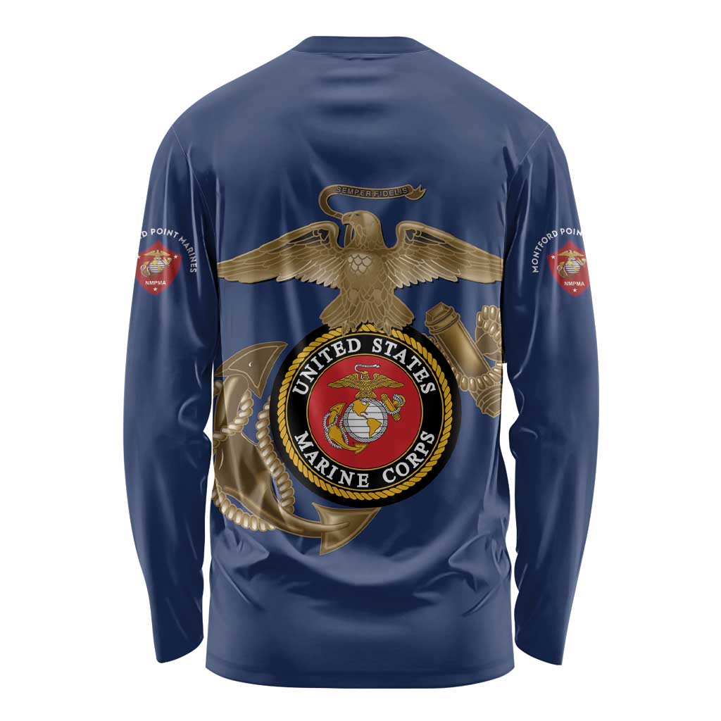 Montford Point Marines Long Sleeve Shirt The Right To Fight - Blue - Wonder Print Shop