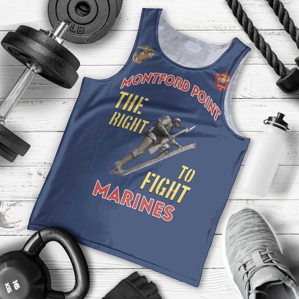 Montford Point Marines Men Tank Top The Right To Fight - Blue - Wonder Print Shop