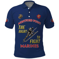 Montford Point Marines Polo Shirt The Right To Fight - Blue - Wonder Print Shop