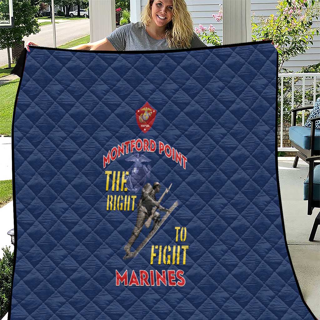 Montford Point Marines Quilt The Right To Fight - Blue - Wonder Print Shop