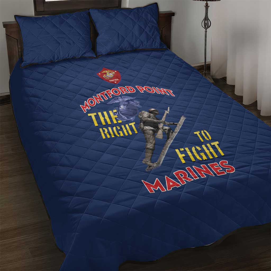 Montford Point Marines Quilt Bed Set The Right To Fight - Blue - Wonder Print Shop