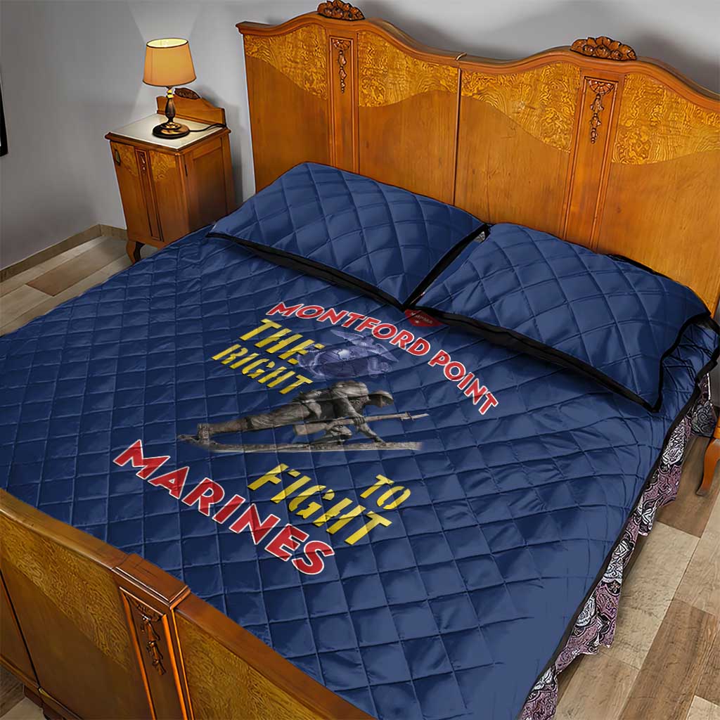Montford Point Marines Quilt Bed Set The Right To Fight - Blue - Wonder Print Shop