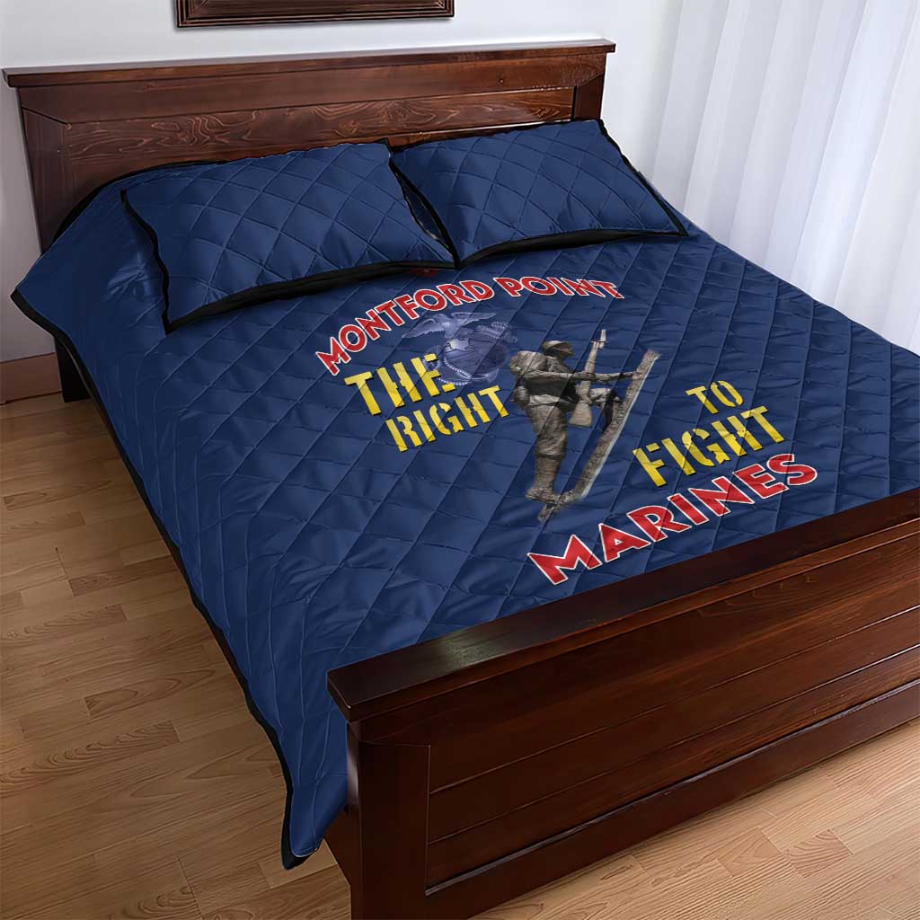 Montford Point Marines Quilt Bed Set The Right To Fight - Blue - Wonder Print Shop