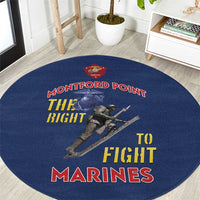Montford Point Marines Round Carpet The Right To Fight - Blue - Wonder Print Shop