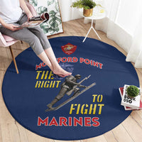 Montford Point Marines Round Carpet The Right To Fight - Blue - Wonder Print Shop