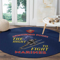 Montford Point Marines Round Carpet The Right To Fight - Blue - Wonder Print Shop