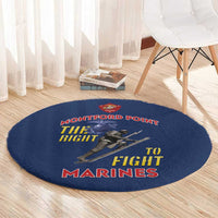 Montford Point Marines Round Carpet The Right To Fight - Blue - Wonder Print Shop