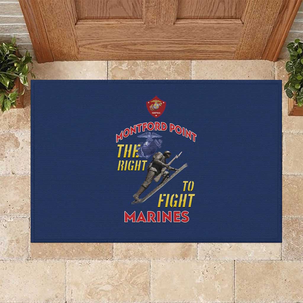 Montford Point Marines Rubber Doormat The Right To Fight - Blue - Wonder Print Shop