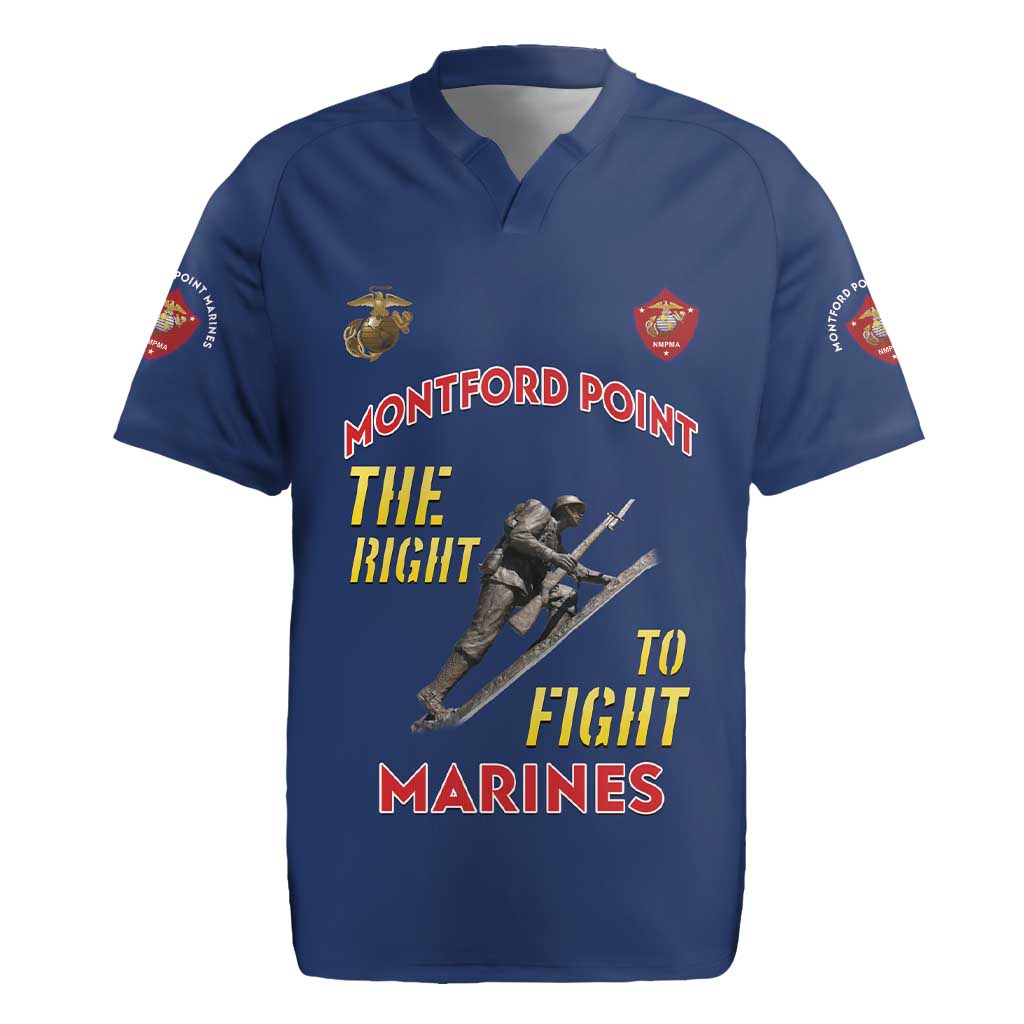 Montford Point Marines Rugby Jersey The Right To Fight - Blue - Wonder Print Shop