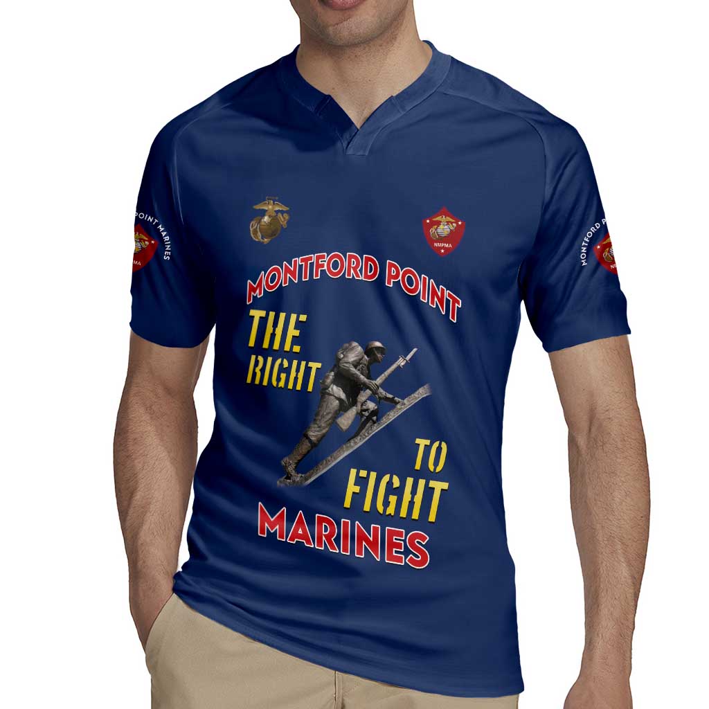 Montford Point Marines Rugby Jersey The Right To Fight - Blue - Wonder Print Shop