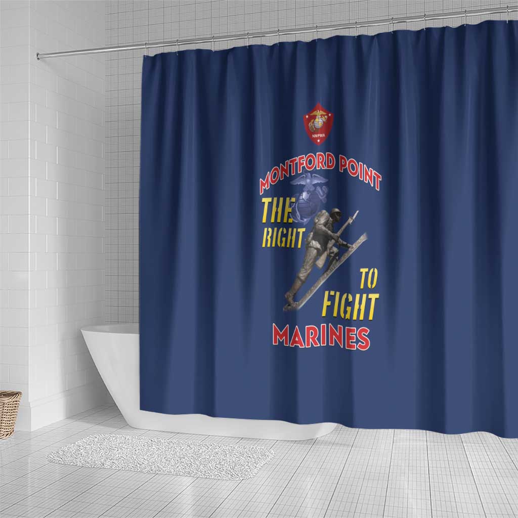 Montford Point Marines Shower Curtain The Right To Fight - Blue - Wonder Print Shop