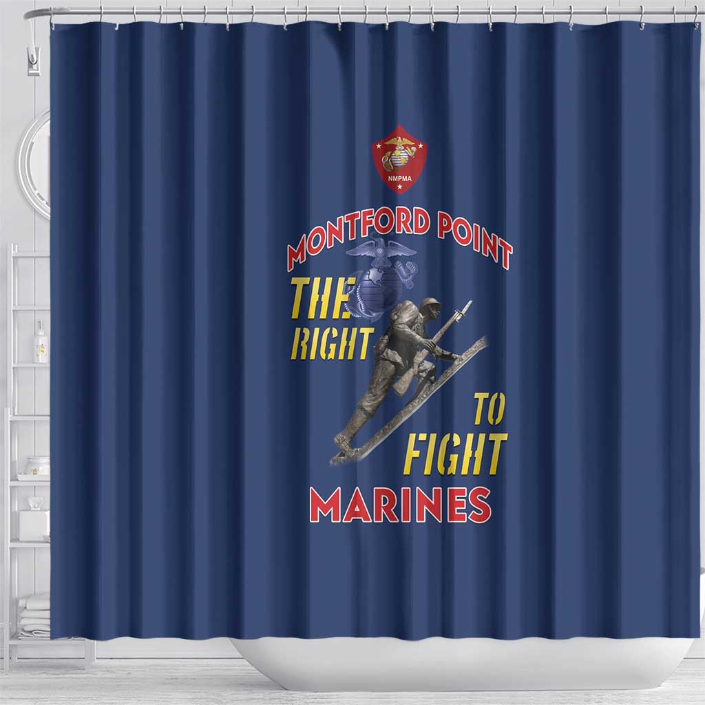 Montford Point Marines Shower Curtain The Right To Fight - Blue - Wonder Print Shop
