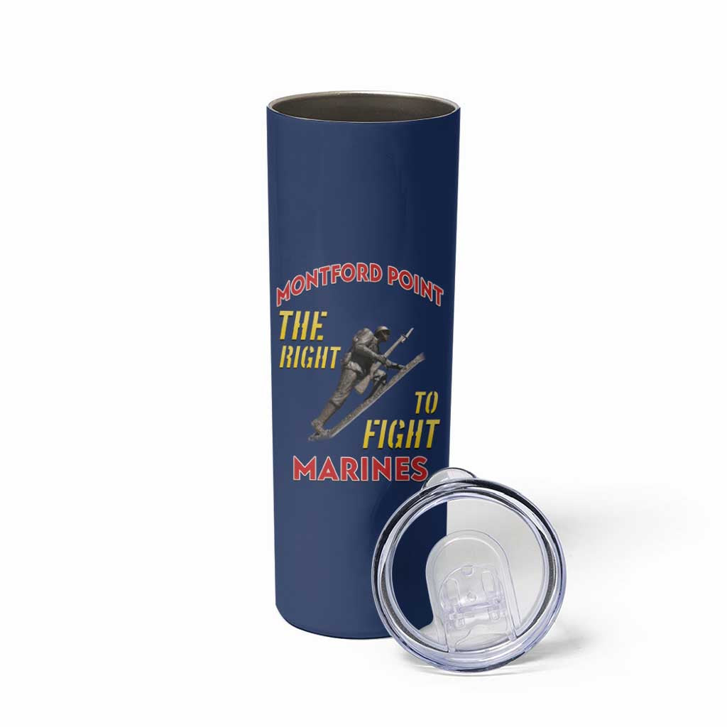 Montford Point Marines Skinny Tumbler The Right To Fight - Blue - Wonder Print Shop
