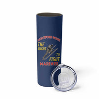 Montford Point Marines Skinny Tumbler The Right To Fight - Blue - Wonder Print Shop