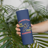 Montford Point Marines Skinny Tumbler The Right To Fight - Blue - Wonder Print Shop
