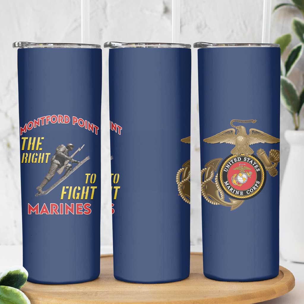 Montford Point Marines Skinny Tumbler The Right To Fight - Blue - Wonder Print Shop
