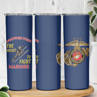 Montford Point Marines Skinny Tumbler The Right To Fight - Blue - Wonder Print Shop