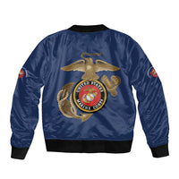 Montford Point Marines Sleeve Zip Bomber Jacket The Right To Fight - Blue - Wonder Print Shop
