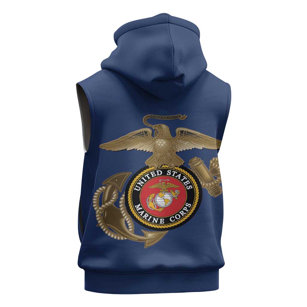 Montford Point Marines Sleeveless Zip Hoodie The Right To Fight - Blue - Wonder Print Shop