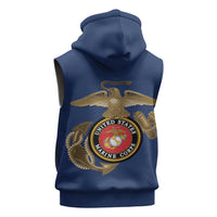 Montford Point Marines Sleeveless Zip Hoodie The Right To Fight - Blue - Wonder Print Shop