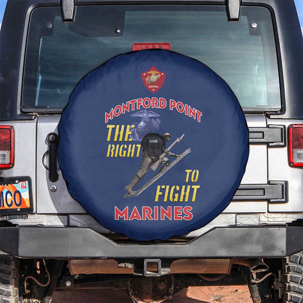Montford Point Marines Spare Tire Cover The Right To Fight - Blue - Wonder Print Shop