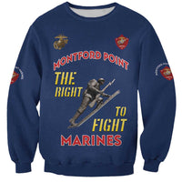 Montford Point Marines Sweatshirt The Right To Fight - Blue - Wonder Print Shop