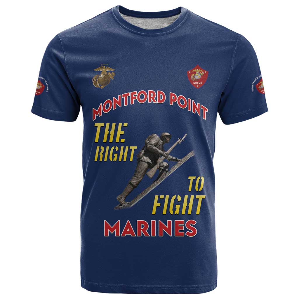 Montford Point Marines T Shirt The Right To Fight - Blue - Wonder Print Shop