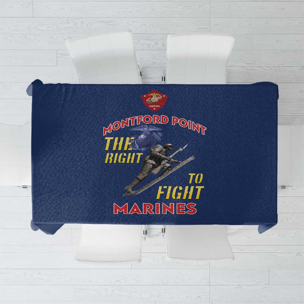 Montford Point Marines Tablecloth The Right To Fight - Blue - Wonder Print Shop