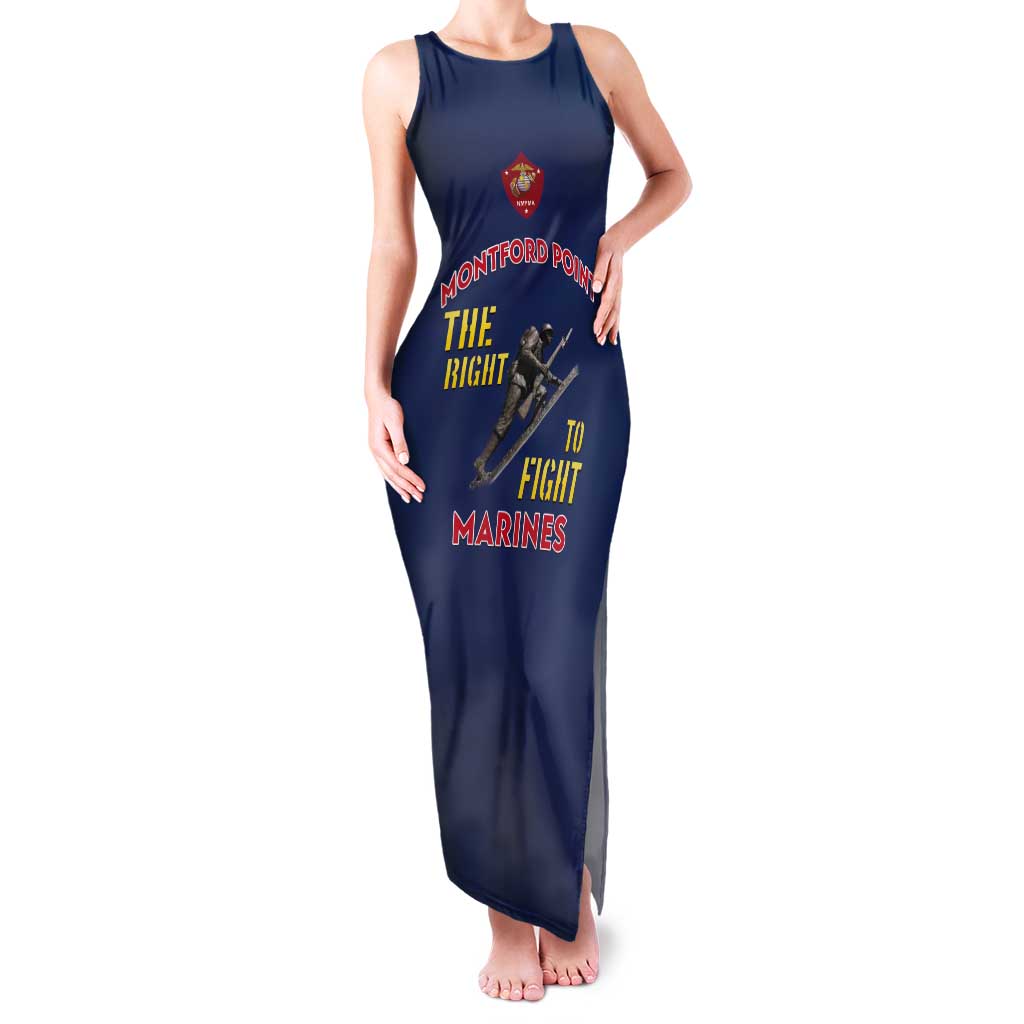 Montford Point Marines Tank Maxi Dress The Right To Fight - Blue - Wonder Print Shop