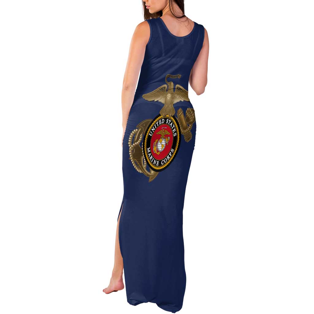 Montford Point Marines Tank Maxi Dress The Right To Fight - Blue - Wonder Print Shop